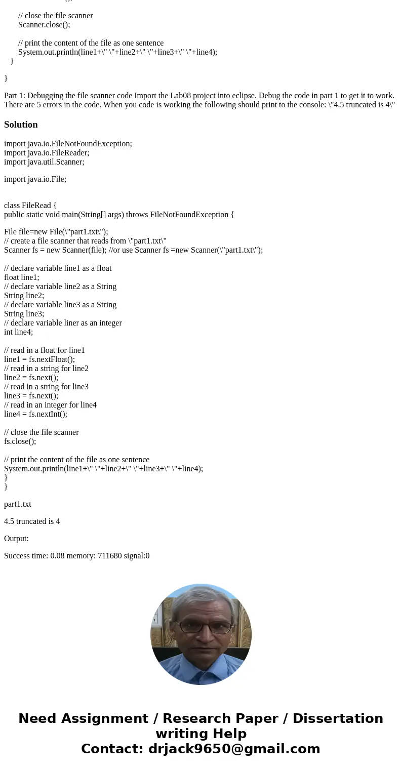 change wrong codes by looking at the comments package part1; import java.io.FileNotFoundException; import java.io.FileReader; import java.util.Scanner; public c
