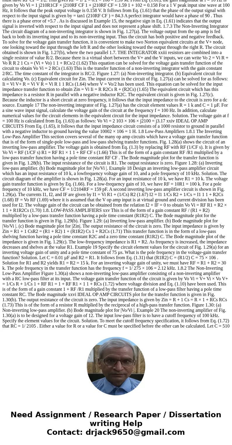 Create a MATLAB code for an ideal op amp to design an inverting integrator with aninput resistor of 10 K ohms and an integration time constant of 10-3 s. Find t