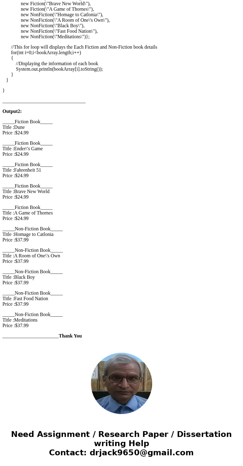 Create an abstract class named Book. Include a String field for the book’s title and a double field for the book’s price. Within the class, include a constructo Create an abstract class named Book. Include a String field for the book’s title and a double field for the book’s price. Within the class, include a constructo