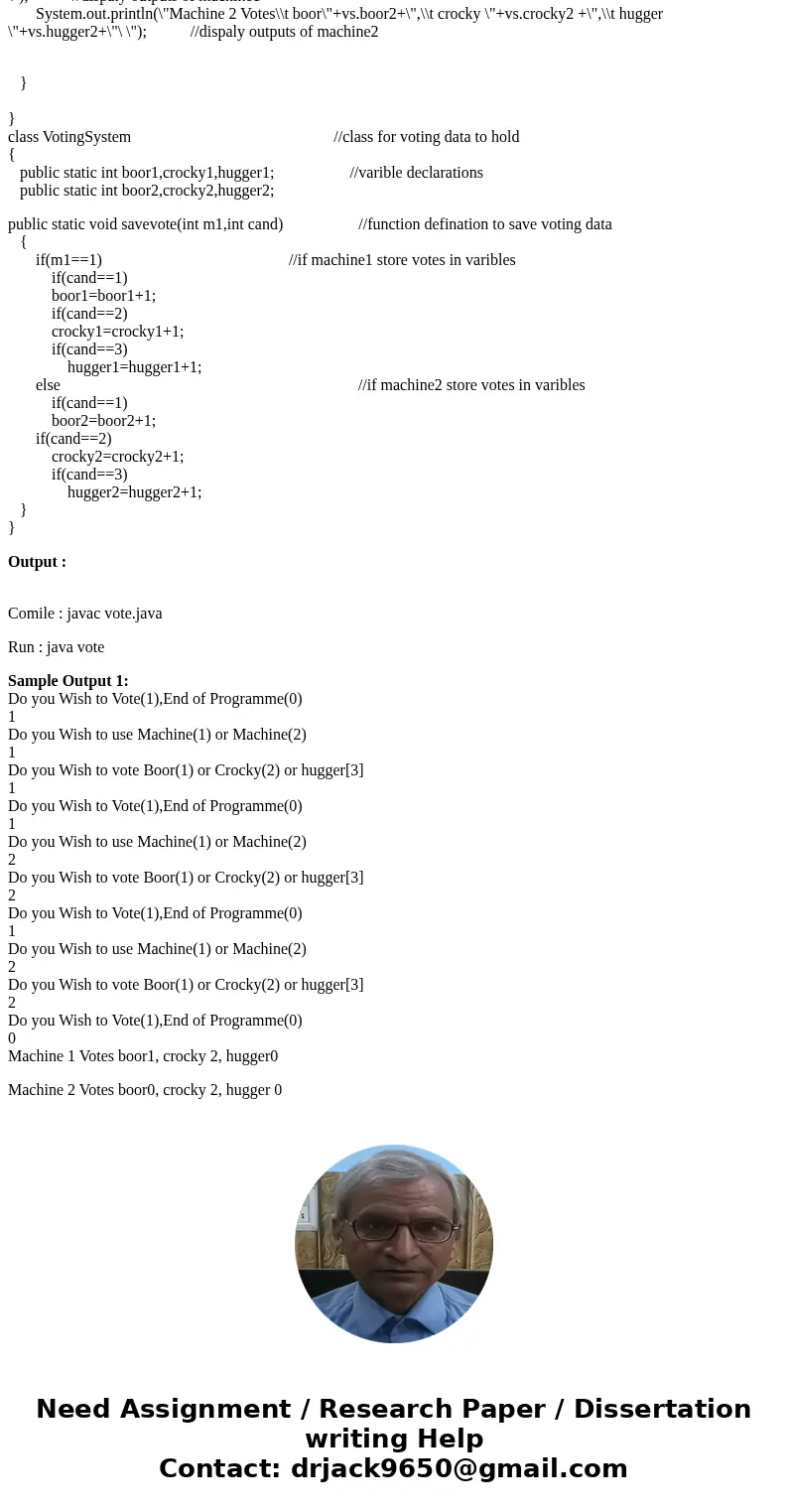 ElectionCentral.java Can you please help me the JAVA program? The people of the town of Dante are voting today, and they need a voting system. Your mission is t