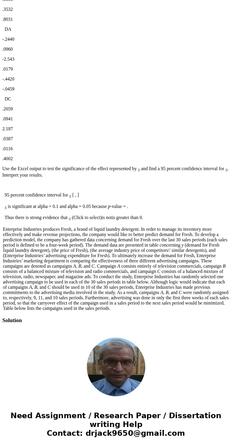 Enterprise Industries produces Fresh, a brand of liquid laundry detergent. In order to manage its inventory more effectively and make revenue projections, the c