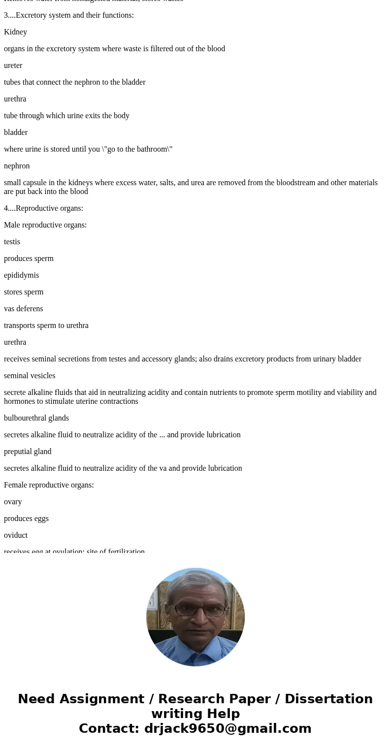  For each mammalian organ system, list the organs and their function. Respiratory Circulatory: Digestive: Immune: Solution1....Main Parts of the Respiratory Sys