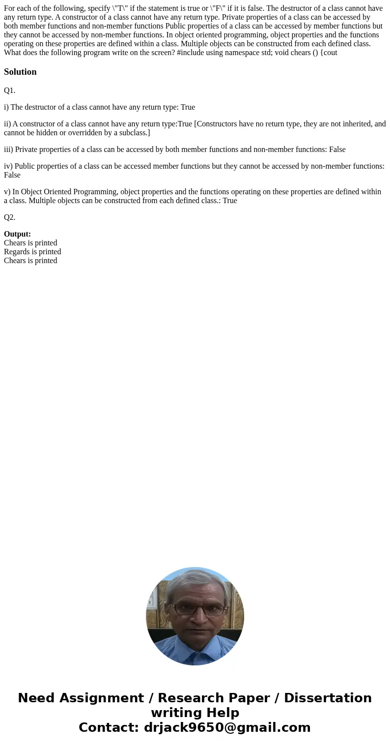  For each of the following, specify \