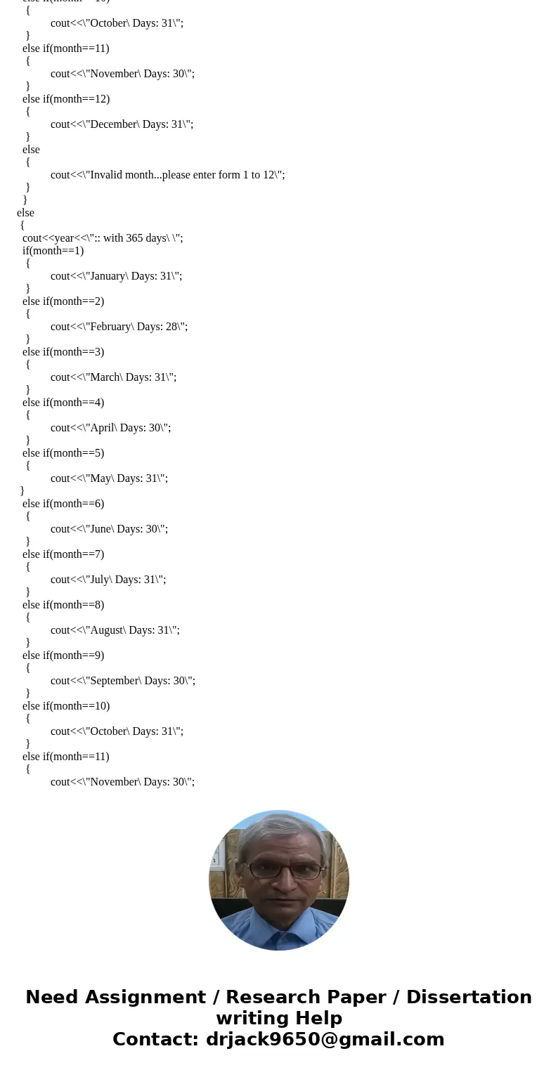 In c++ (and without using switch statements), write a program which will do the following. It will ask the user for the name of a month. It will call a function