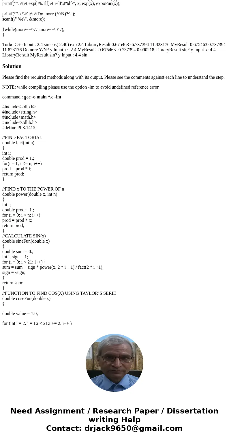 #include<stdio.h> #include<string.h> #include<math.h> #include<stdlib.h> //FIND FACTORIAL double fact(int n) { int i; double prod = 1.; 