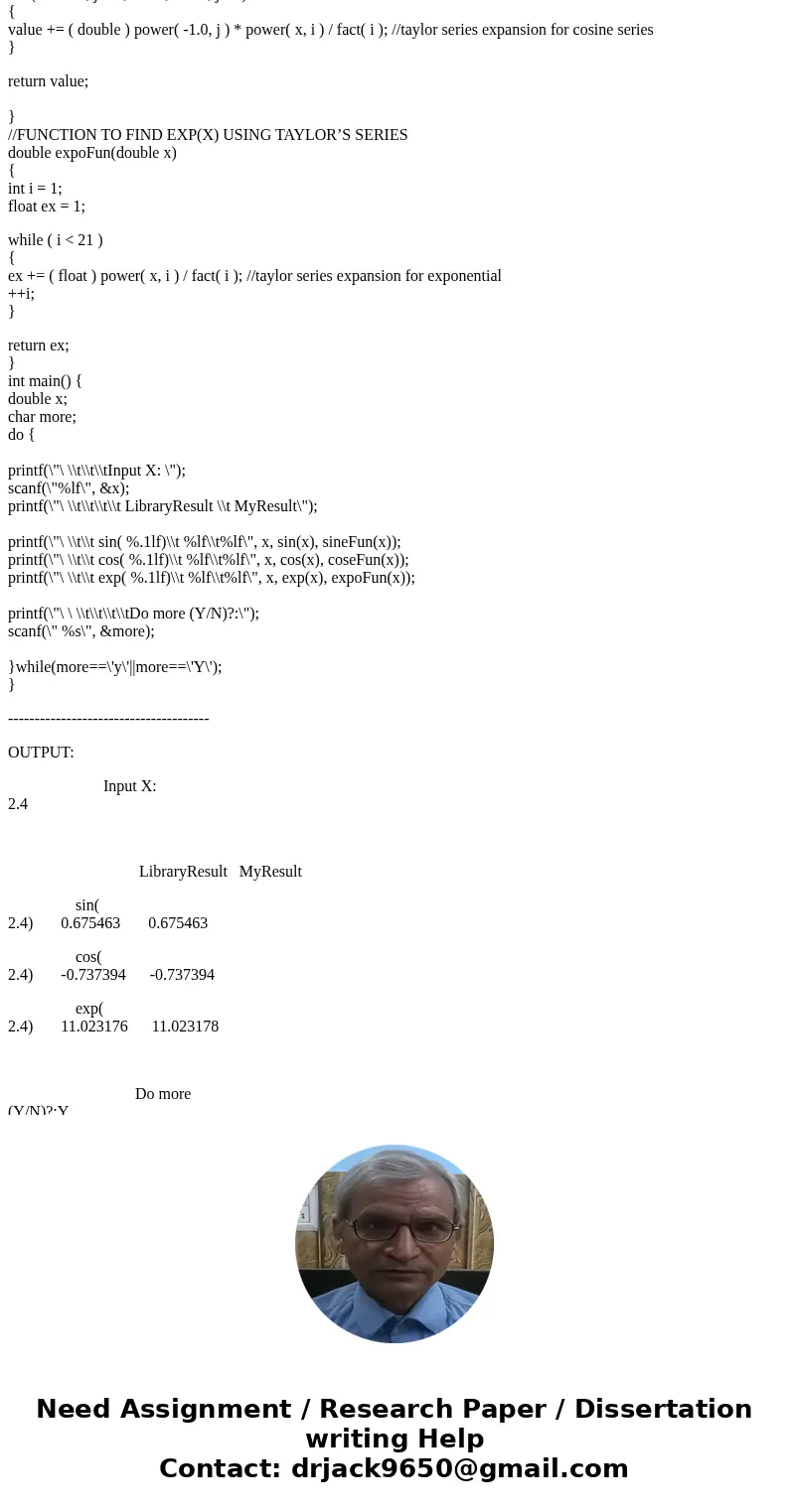 #include<stdio.h> #include<string.h> #include<math.h> #include<stdlib.h> //FIND FACTORIAL double fact(int n) { int i; double prod = 1.; 