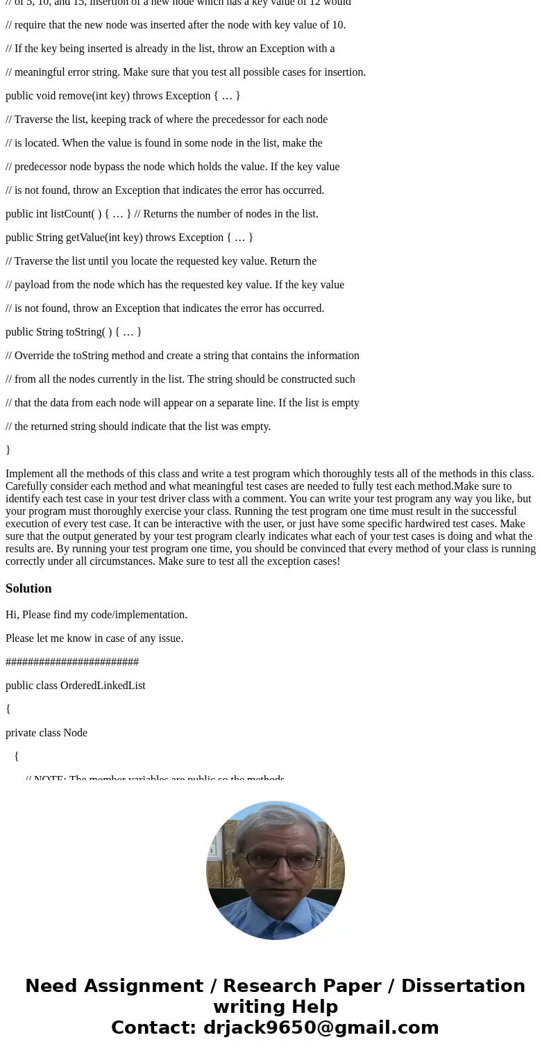 Linked Lists NOTICE: There are NO static variables allowed. The only class that a static method is allowed is in theTestDriver class. The only static method tha