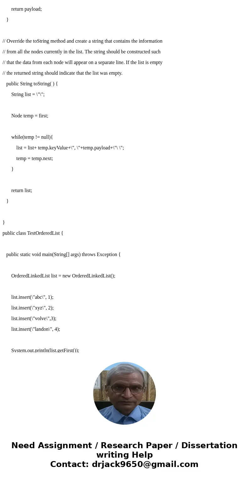 Linked Lists NOTICE: There are NO static variables allowed. The only class that a static method is allowed is in theTestDriver class. The only static method tha