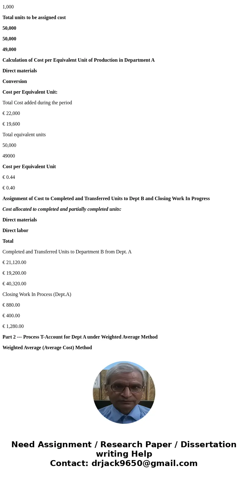  Lucan Limited has two processes. Material is introduced at the beginning of the process in Department A, and additional material is added at the end of the pro