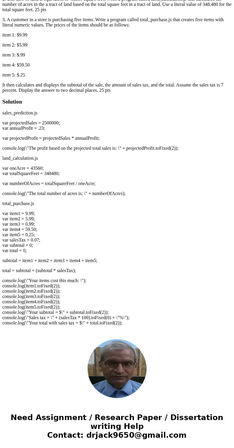 Need this in javascript 1. A company has determined that its annual profit is typically 23 percent of total sales. Write a program called sales_prediction.js, t