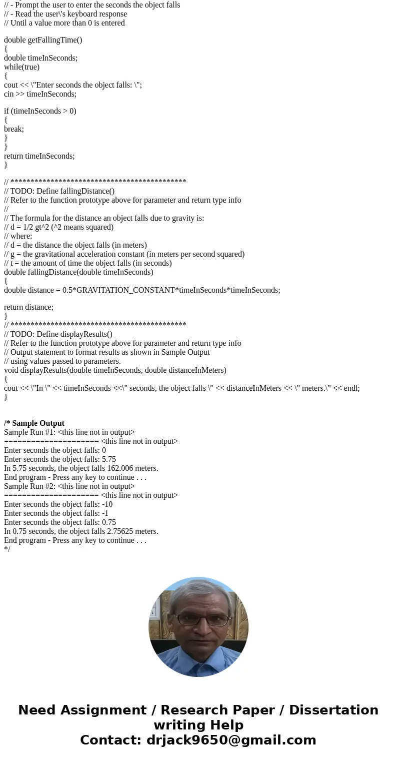 // Passing arguments by-Value and using return types. #include<iostream> using namespace std; // Constant factor for gravitational acceleration const doub // Passing arguments by-Value and using return types. #include<iostream> using namespace std; // Constant factor for gravitational acceleration const doub