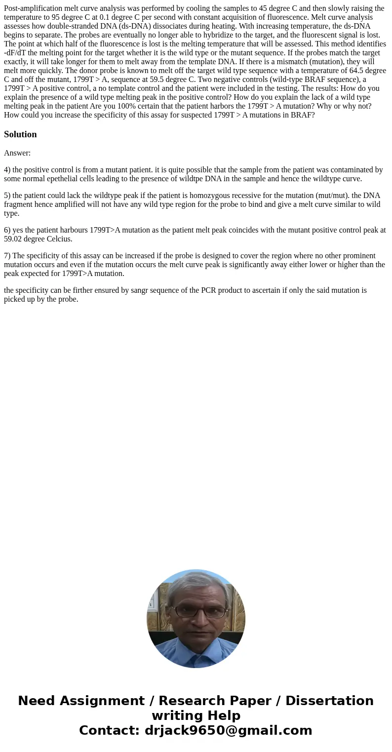  Post-amplification melt curve analysis was performed by cooling the samples to 45 degree C and then slowly raising the temperature to 95 degree C at 0.1 degree