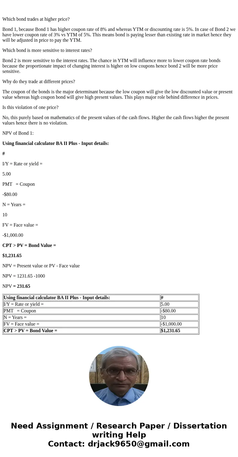 Question 8: You are an investment manager evaluating two corporate bonds. Each bond matures in exactly 10 years and each bond has a yield-to-maturity (YTM) of   Question 8: You are an investment manager evaluating two corporate bonds. Each bond matures in exactly 10 years and each bond has a yield-to-maturity (YTM) of