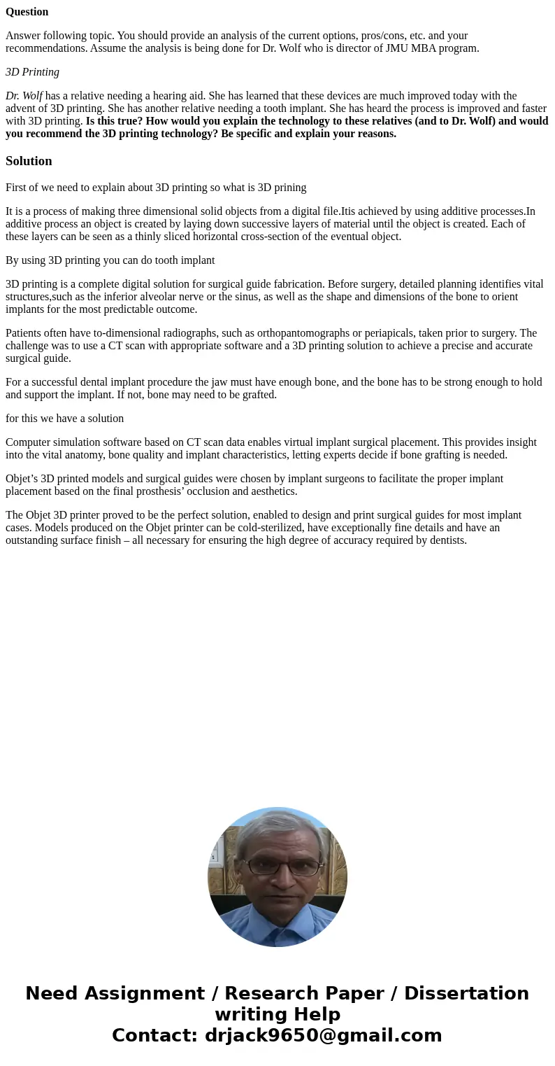 Question Answer following topic. You should provide an analysis of the current options, pros/cons, etc. and your recommendations. Assume the analysis is being d Question Answer following topic. You should provide an analysis of the current options, pros/cons, etc. and your recommendations. Assume the analysis is being d