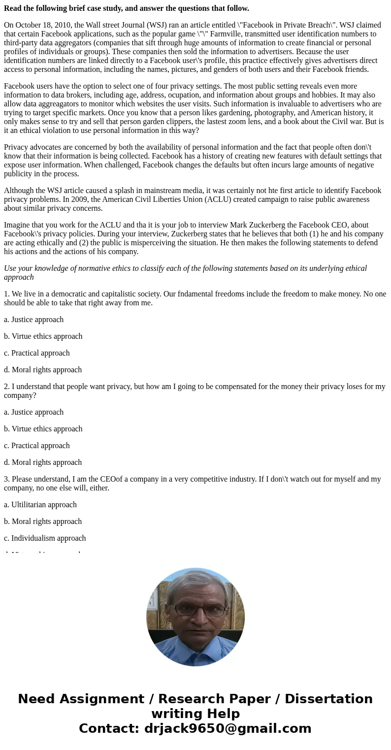 Read the following brief case study, and answer the questions that follow. On October 18, 2010, the Wall street Journal (WSJ) ran an article entitled \ Read the following brief case study, and answer the questions that follow. On October 18, 2010, the Wall street Journal (WSJ) ran an article entitled \