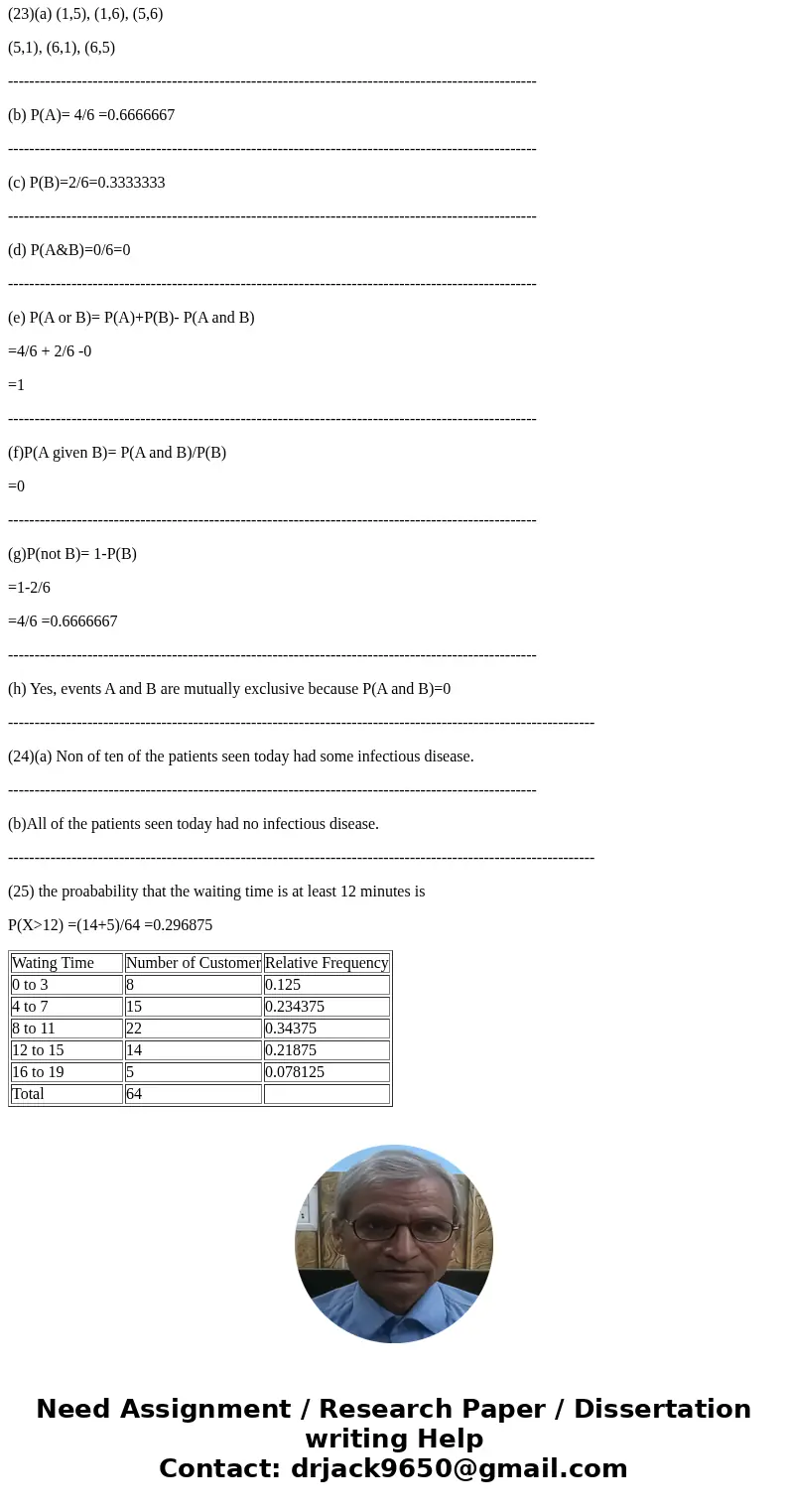  Sample problems related to text\'s Chapter 4 22. Give examples of two different numbers that can be used to represent a probability value. Then, give examples 