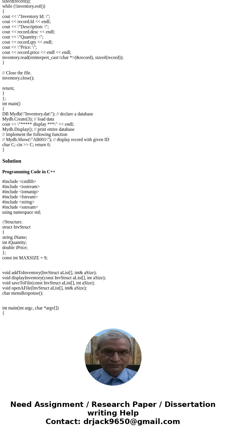 So I already have most of the code and now I have to: 1. create an index file to keep track of all the inventory IDs and their locations 2. modify my class to b