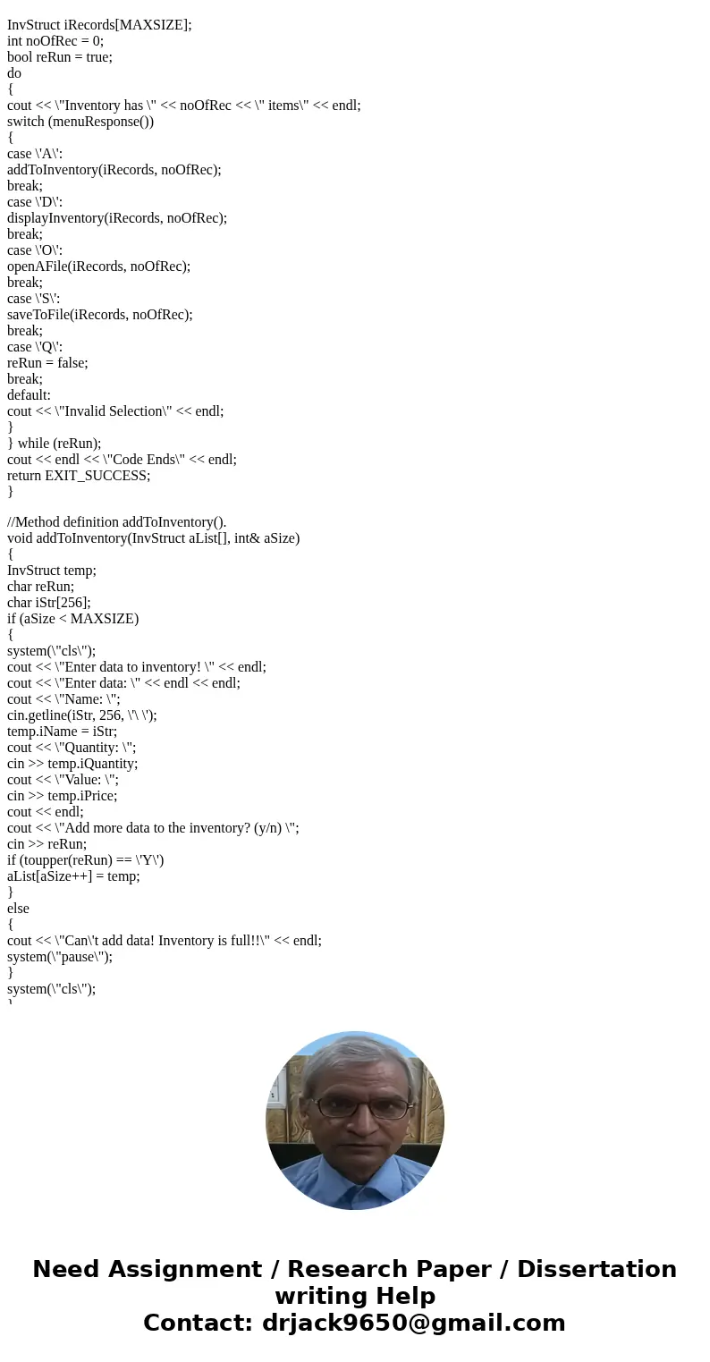 So I already have most of the code and now I have to: 1. create an index file to keep track of all the inventory IDs and their locations 2. modify my class to b