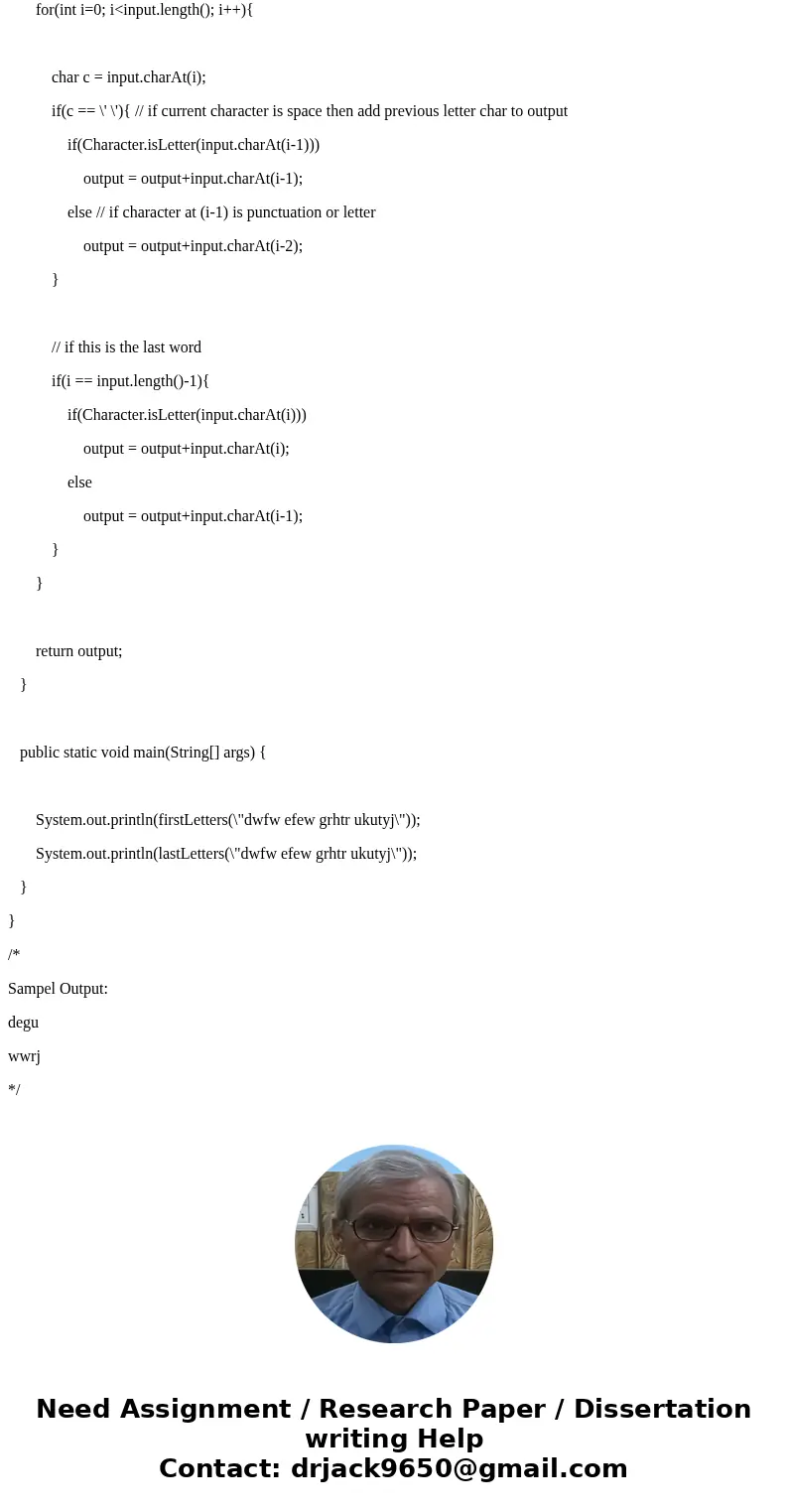 Solve this using java for a intro to java course Implement the following methods for StartToFinish class. A constructor that takes a single String parameter has Solve this using java for a intro to java course Implement the following methods for StartToFinish class. A constructor that takes a single String parameter has