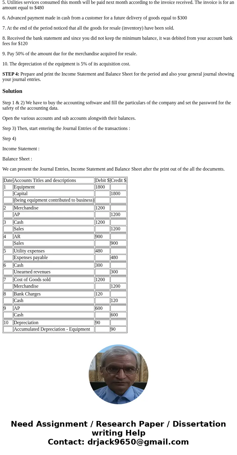 STEP 1: Acquire access to any commercial accounting software package that you don\'t have to purchase. STEP 2: Use your software to create a set of books for a  STEP 1: Acquire access to any commercial accounting software package that you don\'t have to purchase. STEP 2: Use your software to create a set of books for a