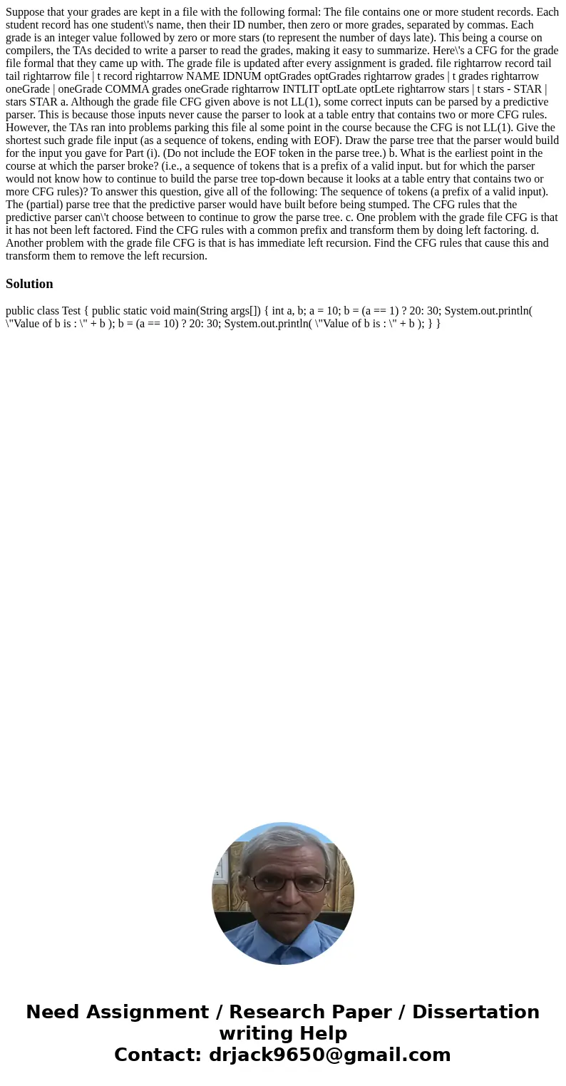 Suppose that your grades are kept in a file with the following formal: The file contains one or more student records. Each student record has one student\'s na  Suppose that your grades are kept in a file with the following formal: The file contains one or more student records. Each student record has one student\'s na