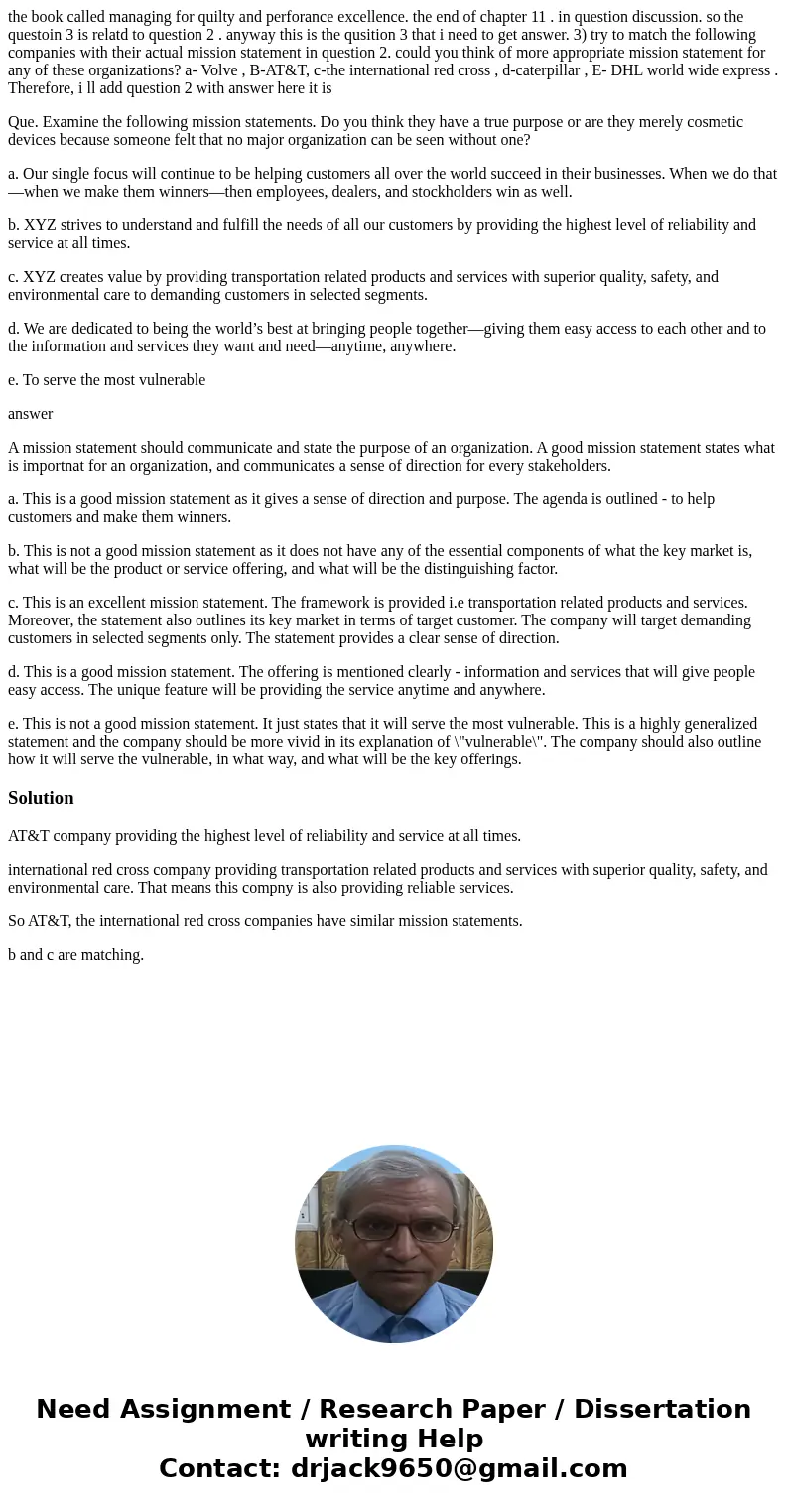 the book called managing for quilty and perforance excellence. the end of chapter 11 . in question discussion. so the questoin 3 is relatd to question 2 . anywa
