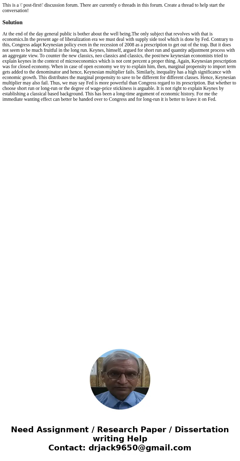 This is a \' post-first\' discussion forum. There are currently o threads in this forum. Create a thread to help start the conversation! SolutionAt the end of   This is a \' post-first\' discussion forum. There are currently o threads in this forum. Create a thread to help start the conversation! SolutionAt the end of