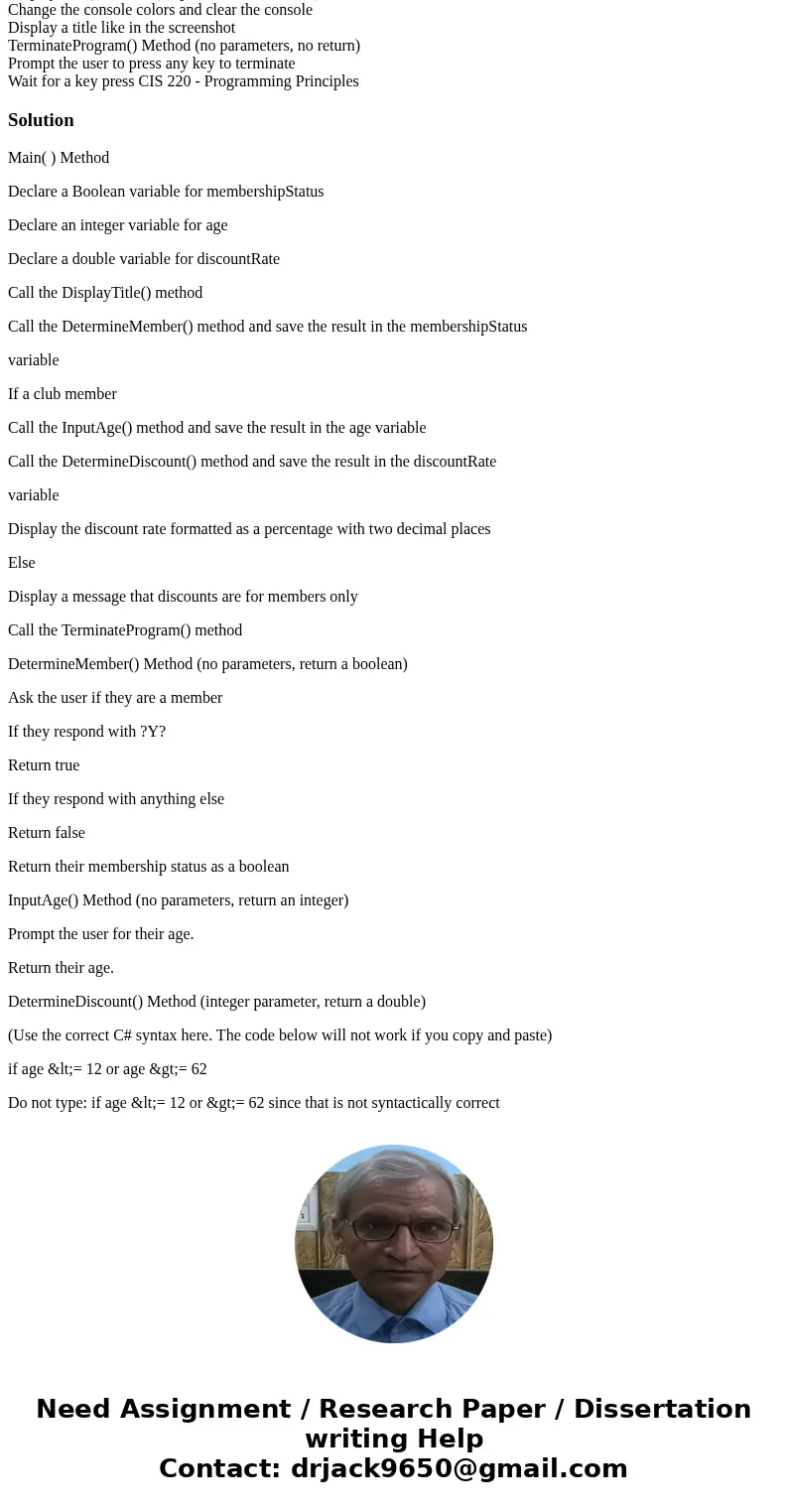 This program will display a title and prompt the user for their club membership status and then store the result in a variable. Next the program will use the me