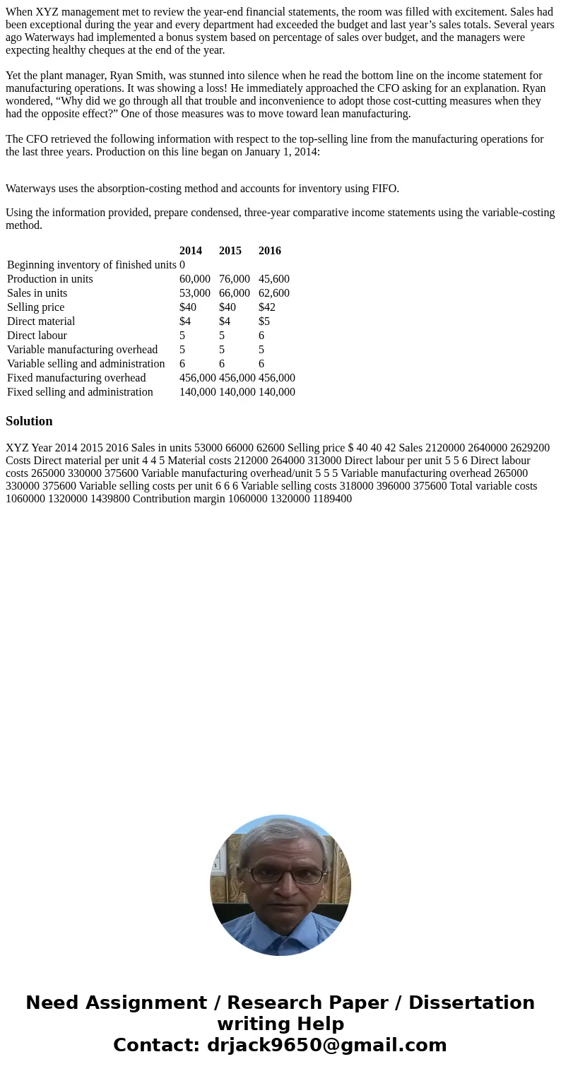 When XYZ management met to review the year-end financial statements, the room was filled with excitement. Sales had been exceptional during the year and every d