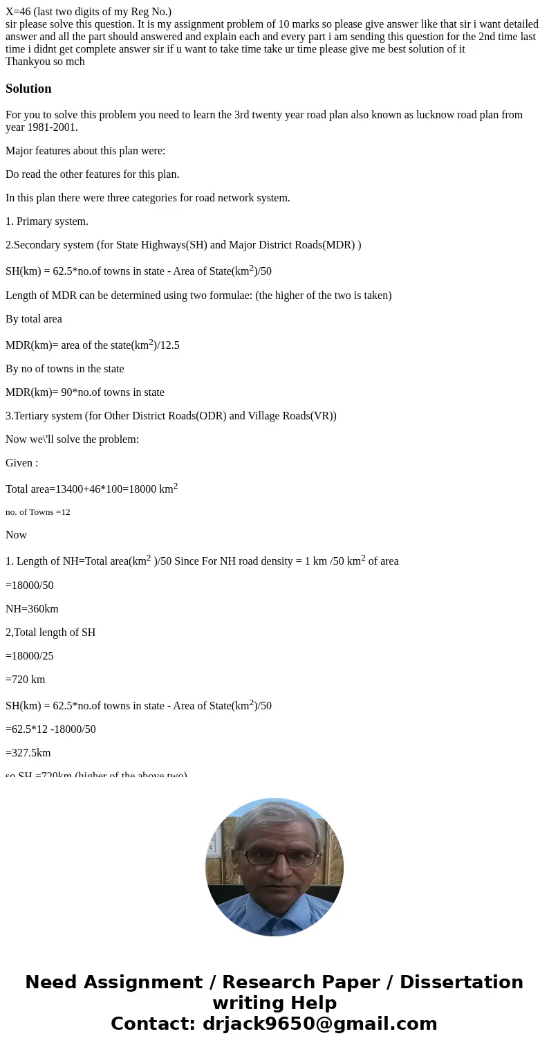  X=46 (last two digits of my Reg No.) sir please solve this question. It is my assignment problem of 10 marks so please give answer like that sir i want detaile