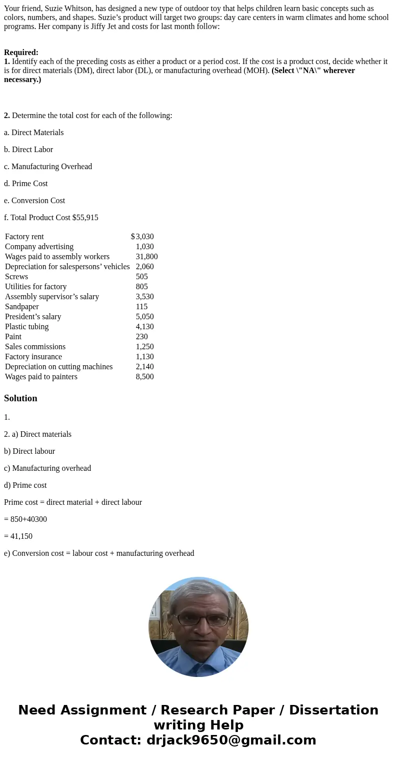 Your friend, Suzie Whitson, has designed a new type of outdoor toy that helps children learn basic concepts such as colors, numbers, and shapes. Suzie’s product