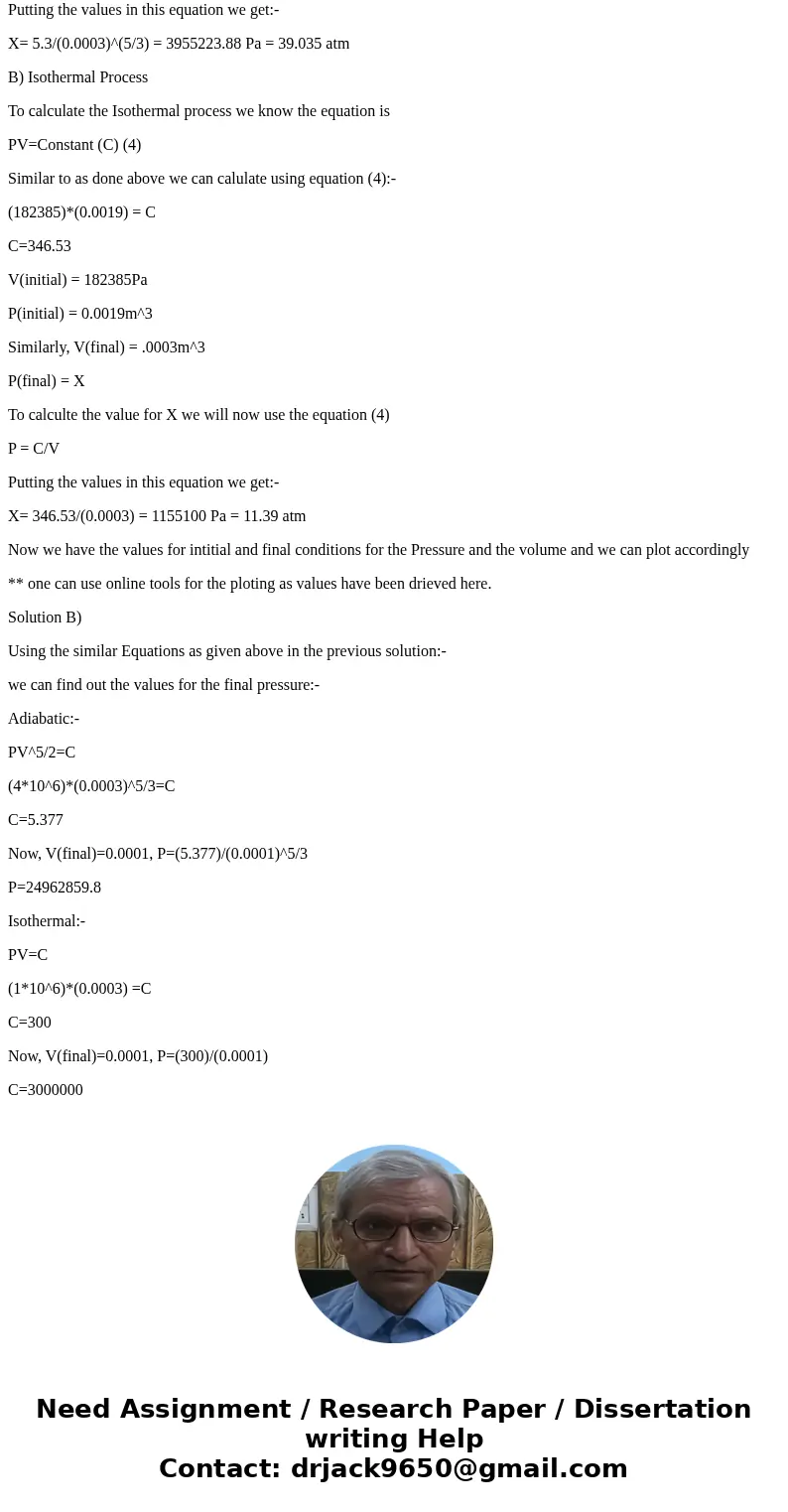 A monatomic ideal gas is initially at a pressure of 1.80 atm in a 1.90-L cylindrical container with a piston on one side. It is compressed to a volume of 0.300 