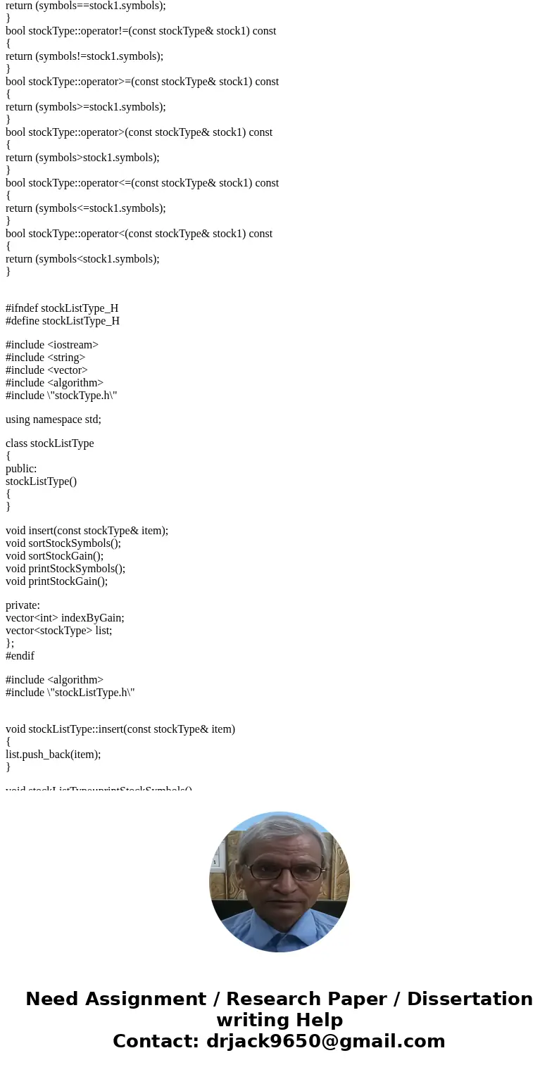 C++ programming (Stock Market) Write a program to help a local stock trading company automate its systems. The company invests only in the stock market. At the  C++ programming (Stock Market) Write a program to help a local stock trading company automate its systems. The company invests only in the stock market. At the