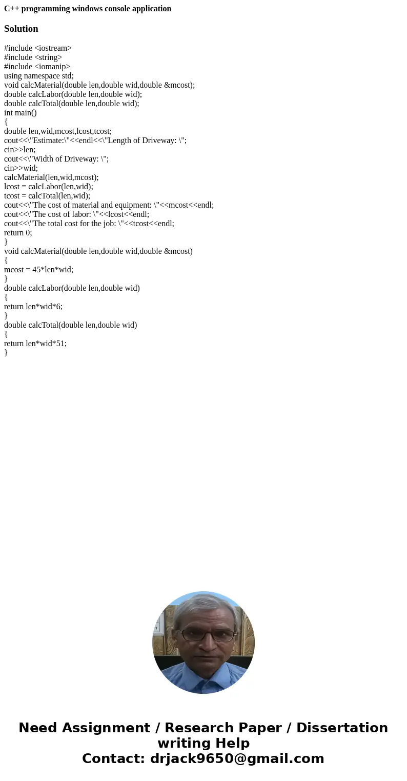 C++ programming windows console applicationSolution#include <iostream> #include <string> #include <iomanip> using namespace std; void calcMate C++ programming windows console applicationSolution#include <iostream> #include <string> #include <iomanip> using namespace std; void calcMate