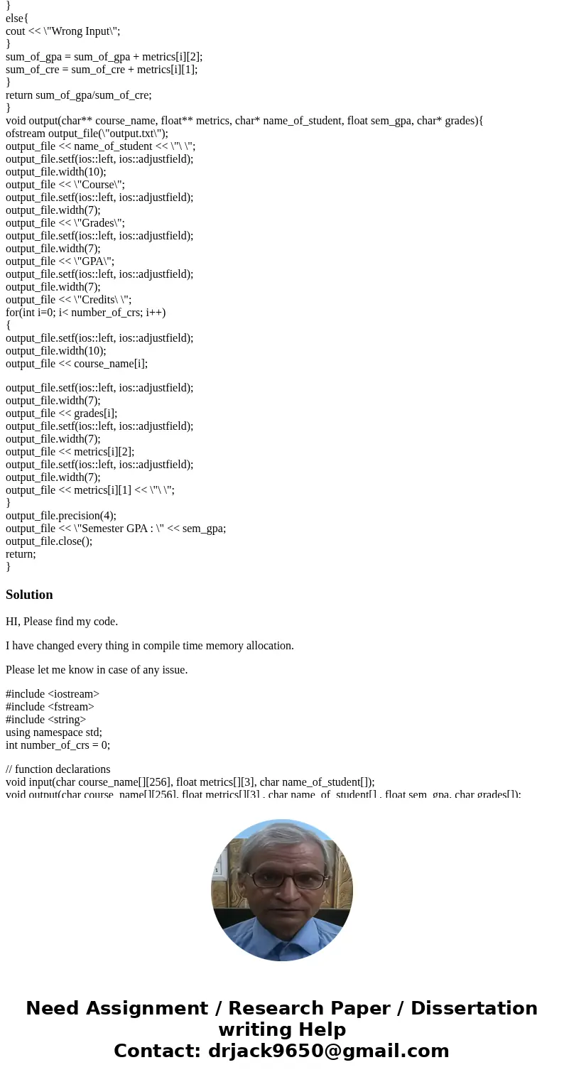 can someone help me change the program into a 2 dimensional array and without the ** please #include <iostream> #include<fstream> #include<string can someone help me change the program into a 2 dimensional array and without the ** please #include <iostream> #include<fstream> #include<string