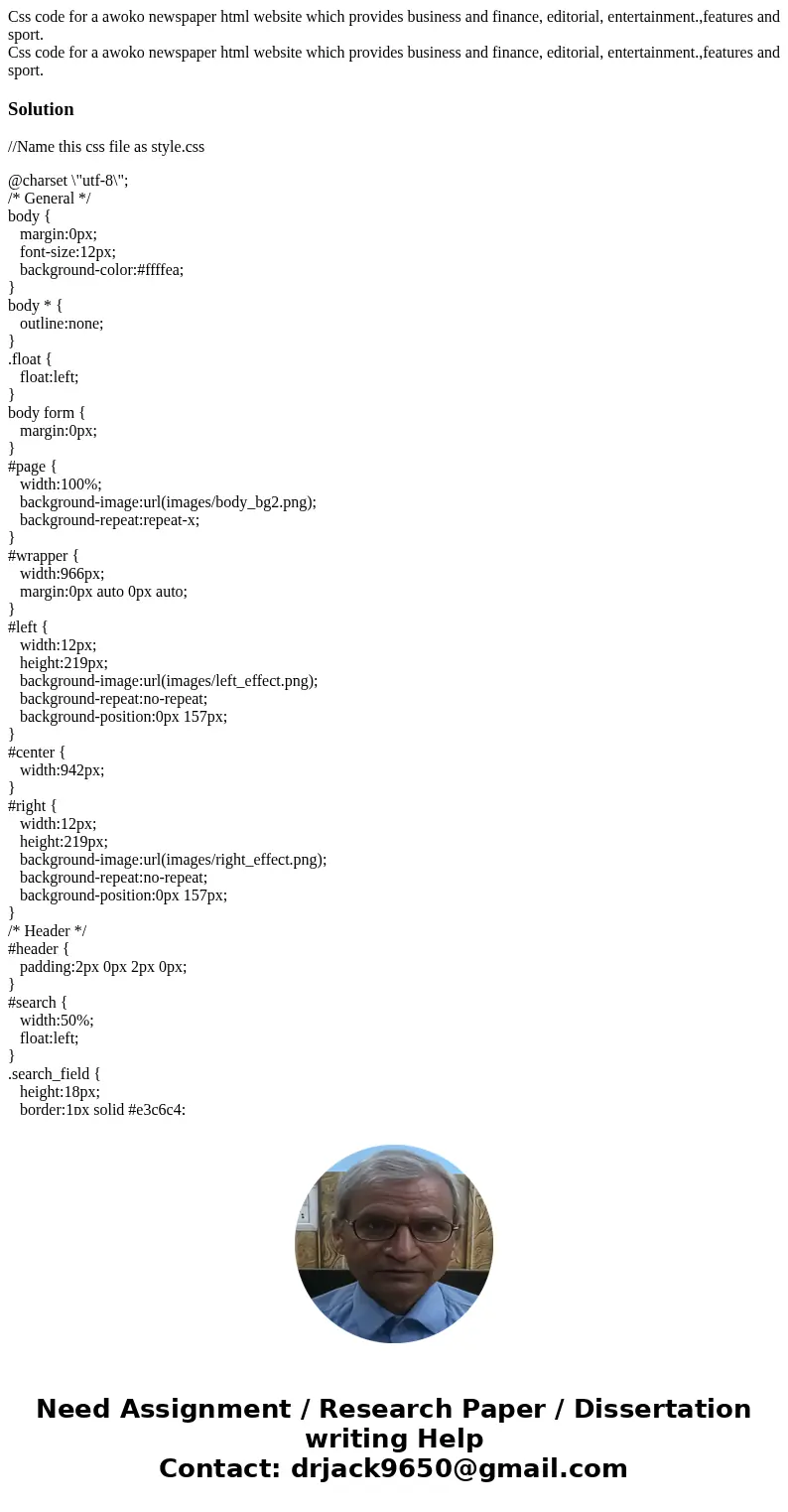 Css code for a awoko newspaper html website which provides business and finance, editorial, entertainment.,features and sport. Css code for a awoko newspaper h  Css code for a awoko newspaper html website which provides business and finance, editorial, entertainment.,features and sport. Css code for a awoko newspaper h