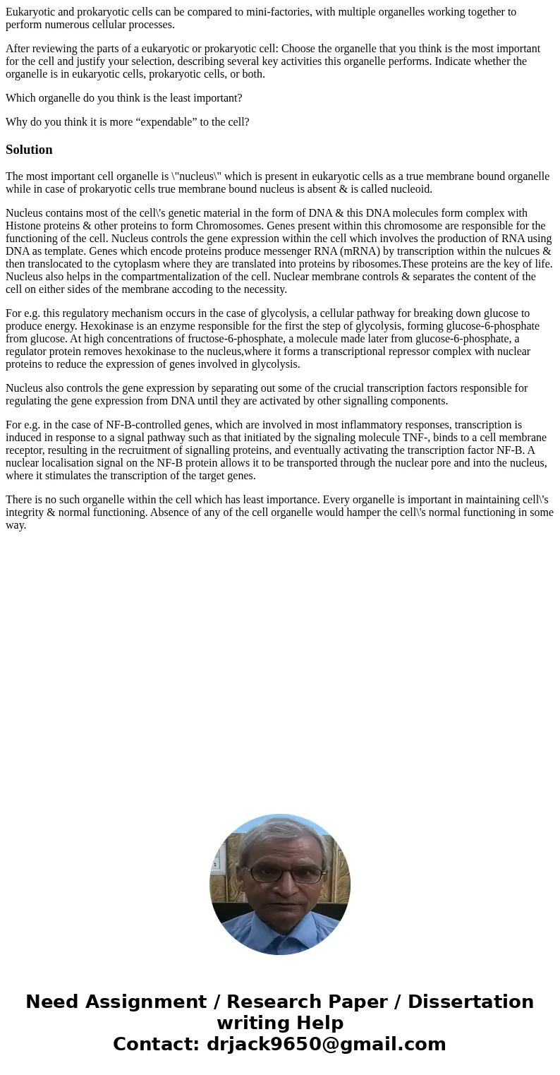 Eukaryotic and prokaryotic cells can be compared to mini-factories, with multiple organelles working together to perform numerous cellular processes. After revi Eukaryotic and prokaryotic cells can be compared to mini-factories, with multiple organelles working together to perform numerous cellular processes. After revi