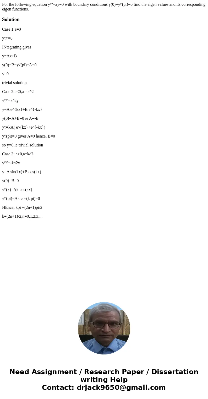 For the following equation y\