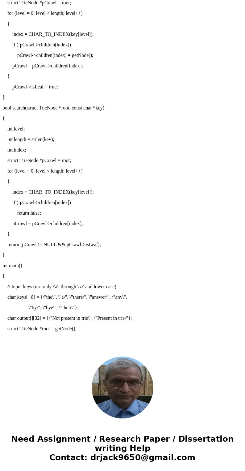 How do i code up a trie implemention with 4 children as an array and at the same time store a key and value in each children ? JavaSolution#include <stdio.h& How do i code up a trie implemention with 4 children as an array and at the same time store a key and value in each children ? JavaSolution#include <stdio.h&