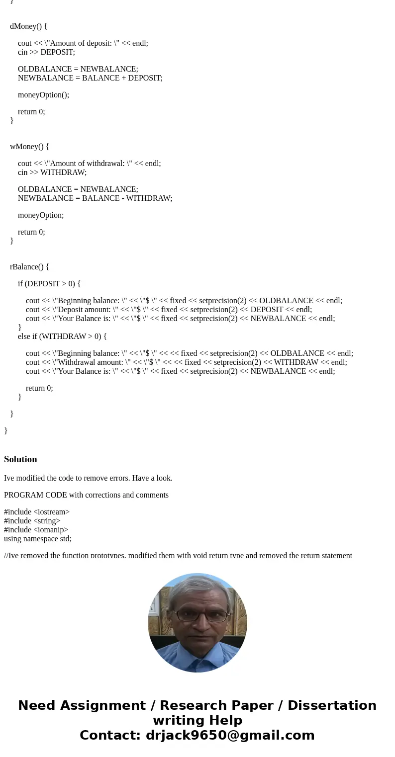 I\'m writing a c++ program and I\'m not sure why it\'s not working. #include <iostream> #include <string> #include <iomanip> using namespace s