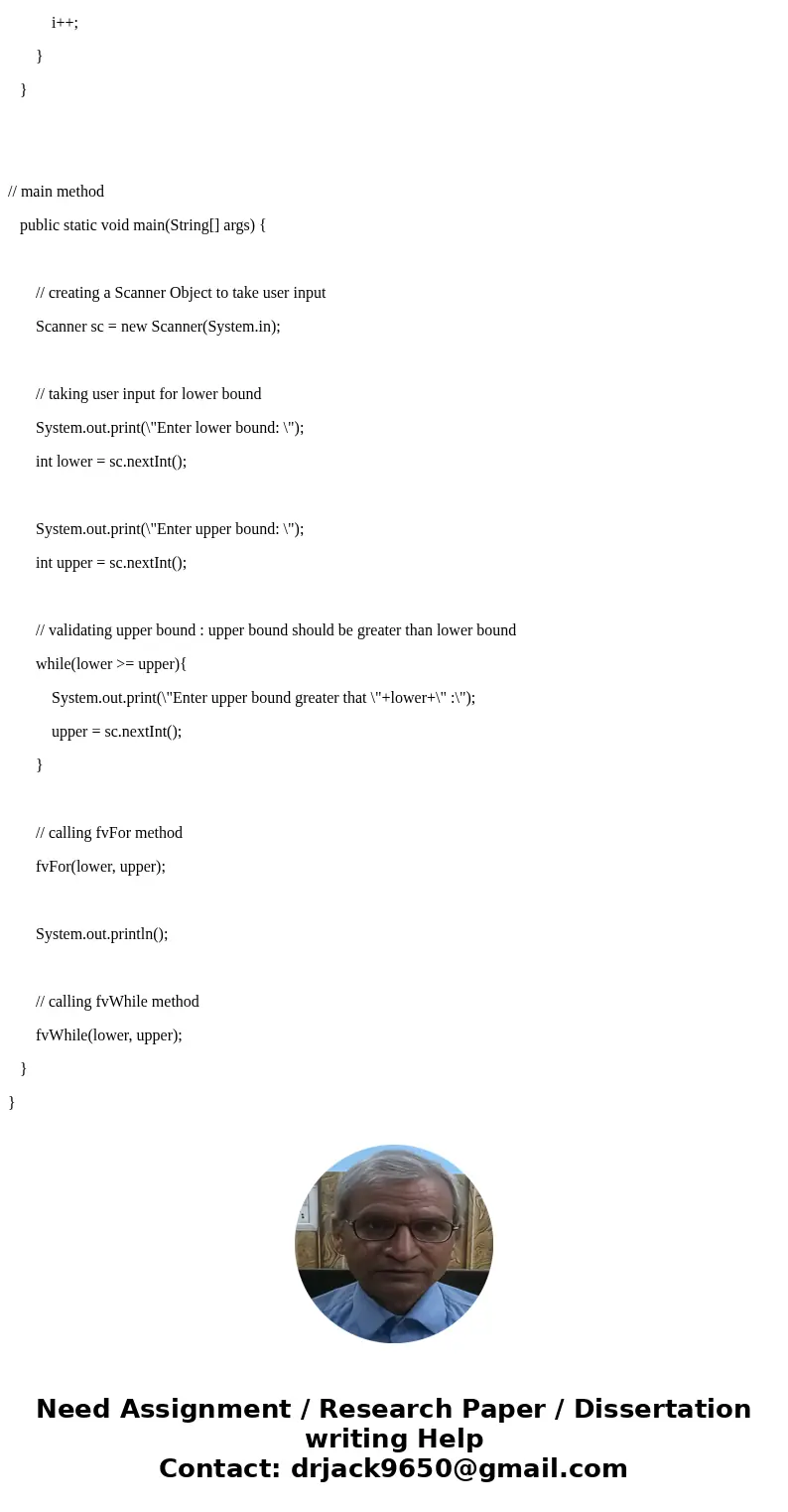 in Java Code the problem using a main() method plus two additional methods. C. Use the names fvFor() and fvWhile() as your method names. D. Refer to the flow ch in Java Code the problem using a main() method plus two additional methods. C. Use the names fvFor() and fvWhile() as your method names. D. Refer to the flow ch