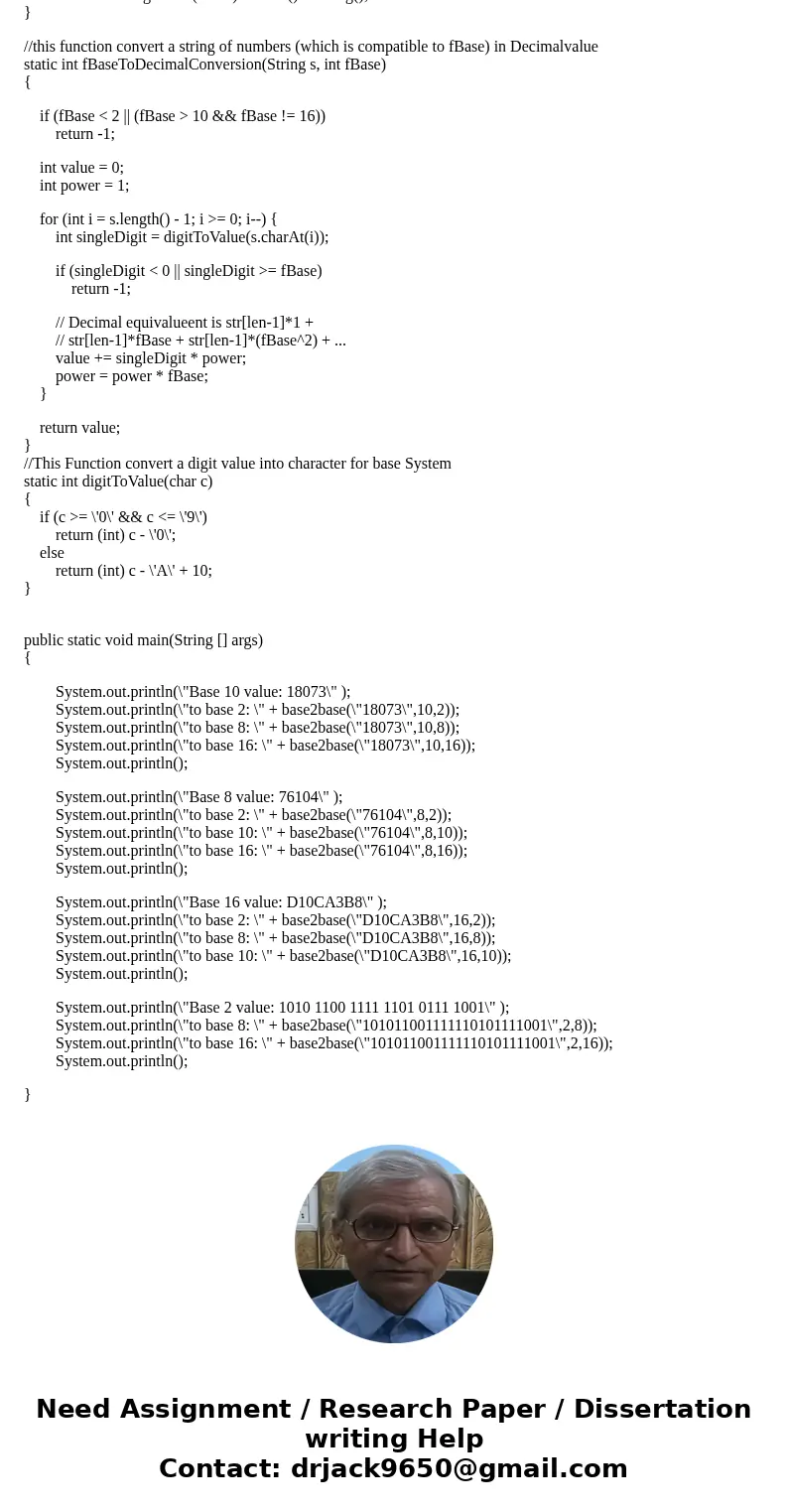 Number conversion - Show your work Base 10 to 2, 8, 16: 18073 Base 8 to 2, 10, 16: 76104 Base 16 to 2, 8, 10: D10CA3B8 Base 2 to 8, 16: 1010 1100 1111 1101 0111