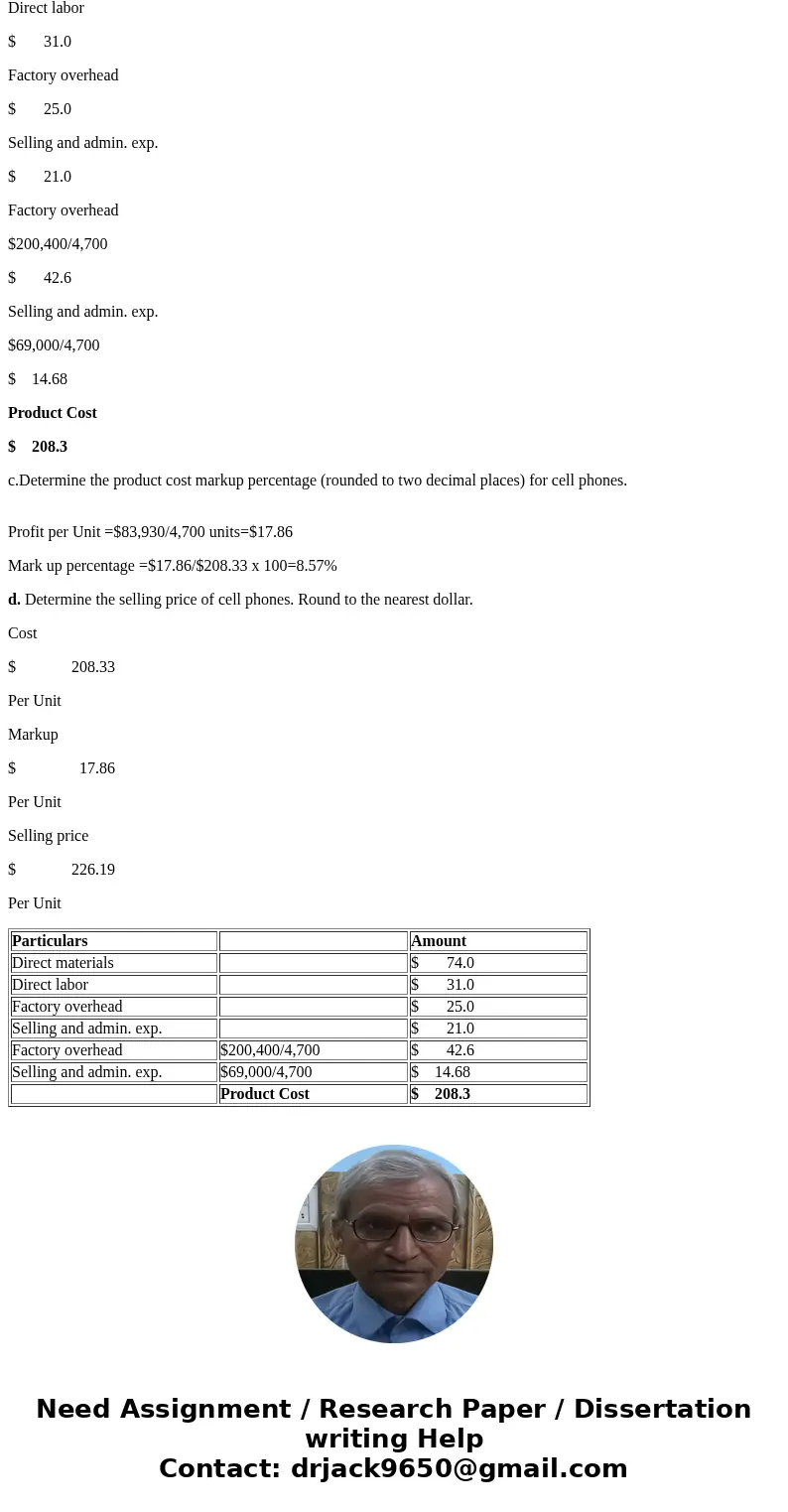 Product Cost Method of Product Costing Voice Com, Inc., uses the product cost concept of applying the cost-plus approach to product pricing. The costs of produc