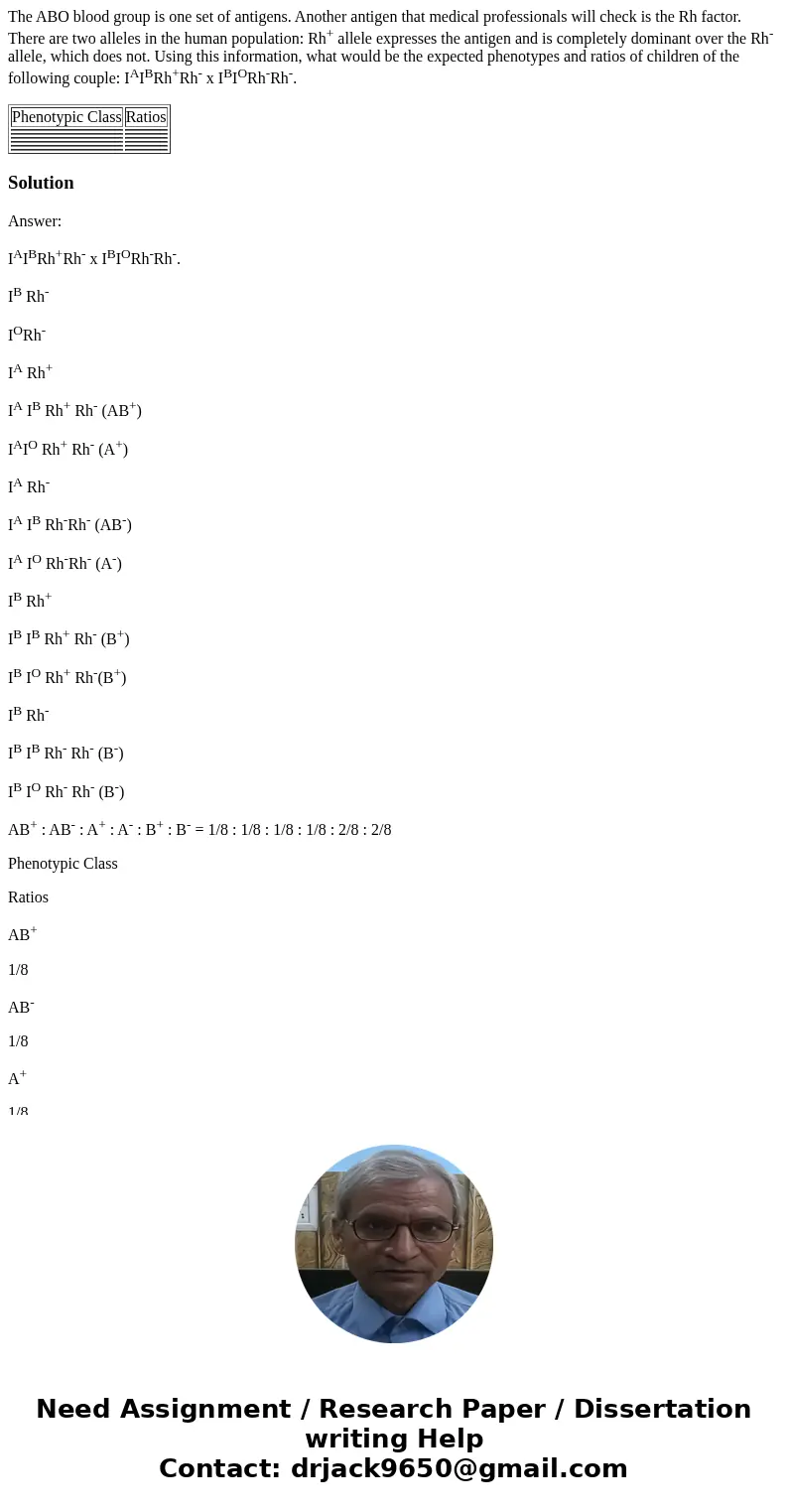 The ABO blood group is one set of antigens. Another antigen that medical professionals will check is the Rh factor. There are two alleles in the human populatio