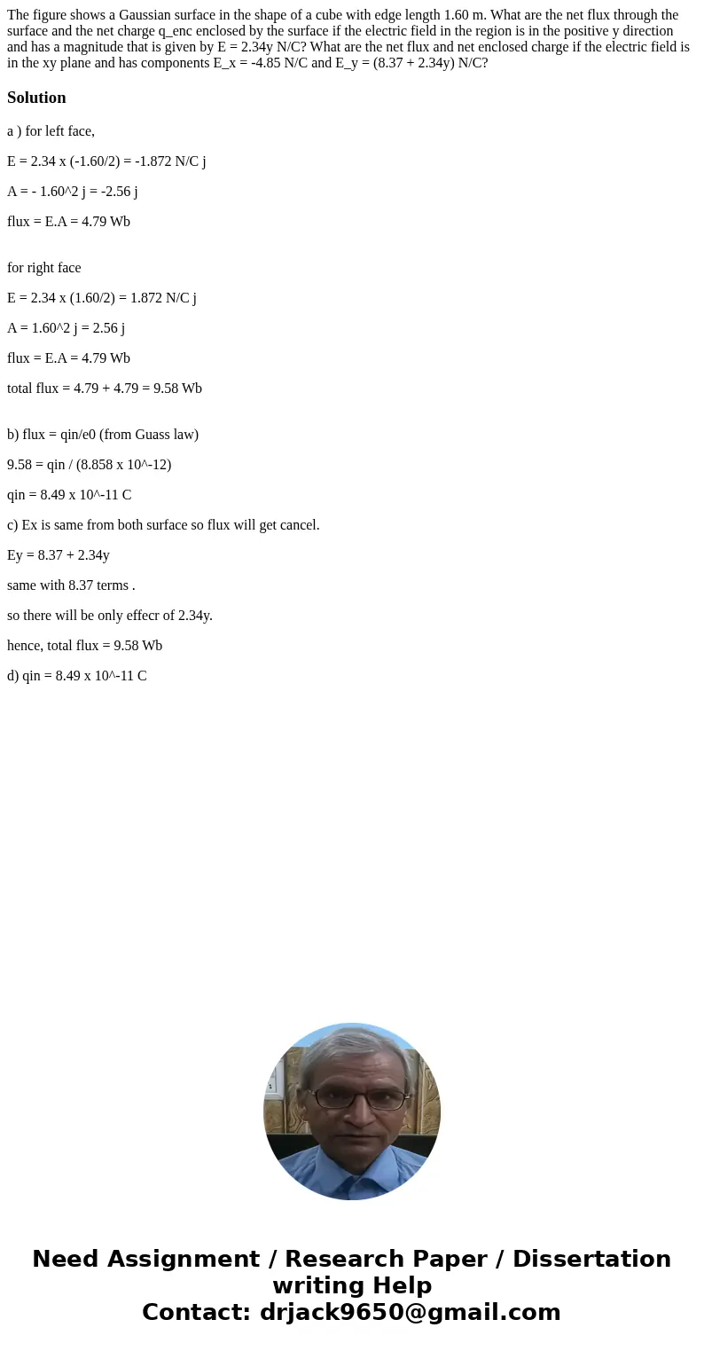 The figure shows a Gaussian surface in the shape of a cube with edge length 1.60 m. What are the net flux through the surface and the net charge q_enc enclosed  The figure shows a Gaussian surface in the shape of a cube with edge length 1.60 m. What are the net flux through the surface and the net charge q_enc enclosed
