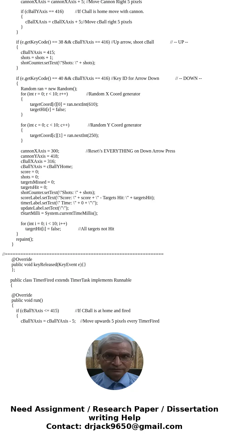 The following GUI is displayed once the application starts: The suggested size of the GUI is 640x480. There are 10 targets displayed with random x/y values with The following GUI is displayed once the application starts: The suggested size of the GUI is 640x480. There are 10 targets displayed with random x/y values with