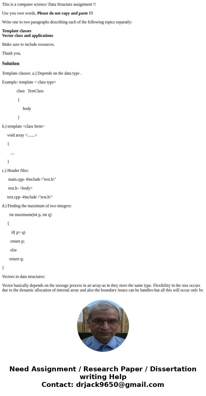 This is a computer science/ Data Structure assignment !! Use you own words, Please do not copy and paste !!! Write one to two paragraphs describing each of the  This is a computer science/ Data Structure assignment !! Use you own words, Please do not copy and paste !!! Write one to two paragraphs describing each of the