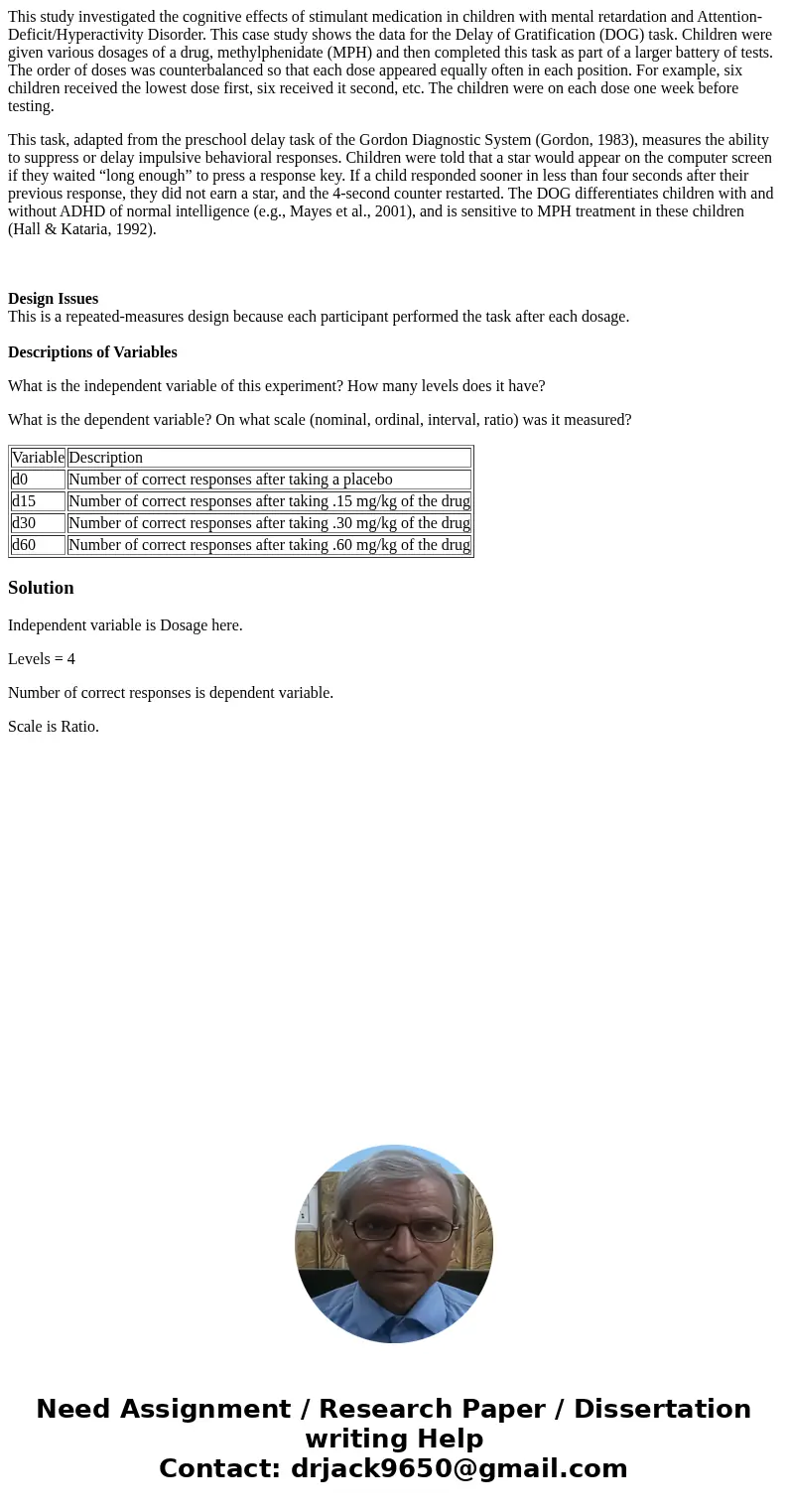 This study investigated the cognitive effects of stimulant medication in children with mental retardation and Attention-Deficit/Hyperactivity Disorder. This cas