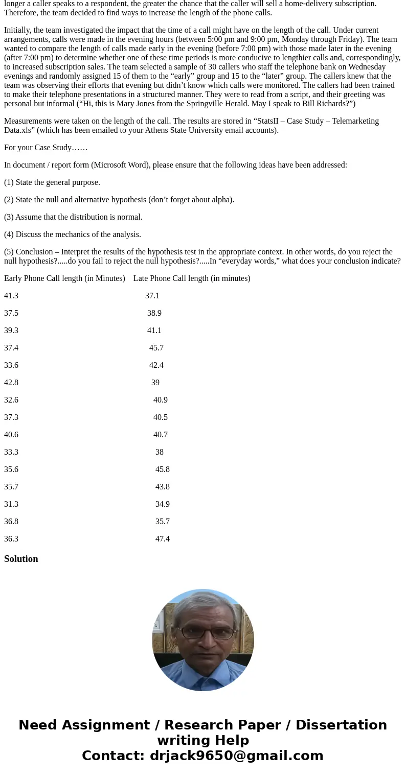A marketing department team for The Springville Herald is charged with improving the telemarketing process in order to increase the number of home-delivery subs
