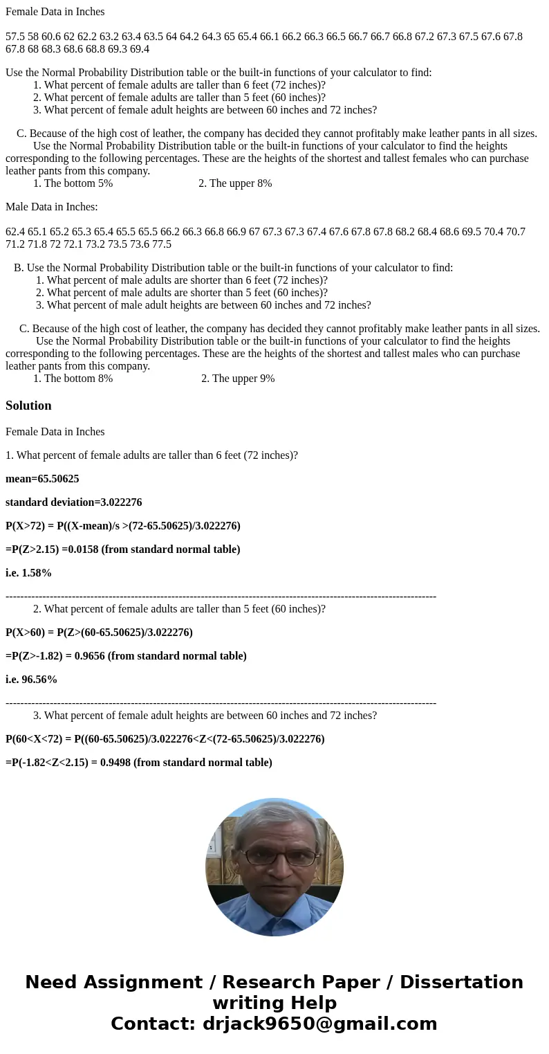 Female Data in Inches 57.5 58 60.6 62 62.2 63.2 63.4 63.5 64 64.2 64.3 65 65.4 66.1 66.2 66.3 66.5 66.7 66.7 66.8 67.2 67.3 67.5 67.6 67.8 67.8 68 68.3 68.6 68.